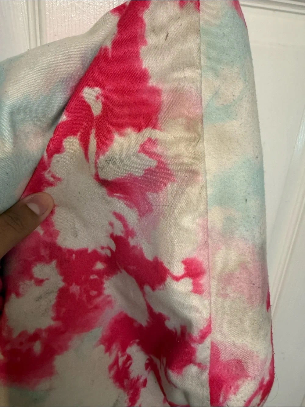 Kids Pink Tie-Dye Canvas Tote Bag with Rope Handles